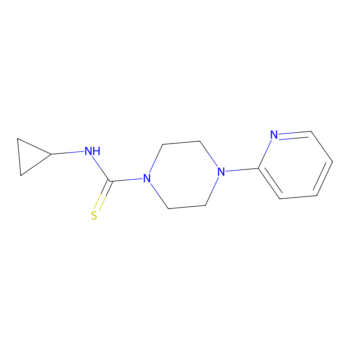 N-cyclopropyl-4-(pyridin-2-yl)piperazine-1-carbothioamide molecular structure, CAS 766524-13-4