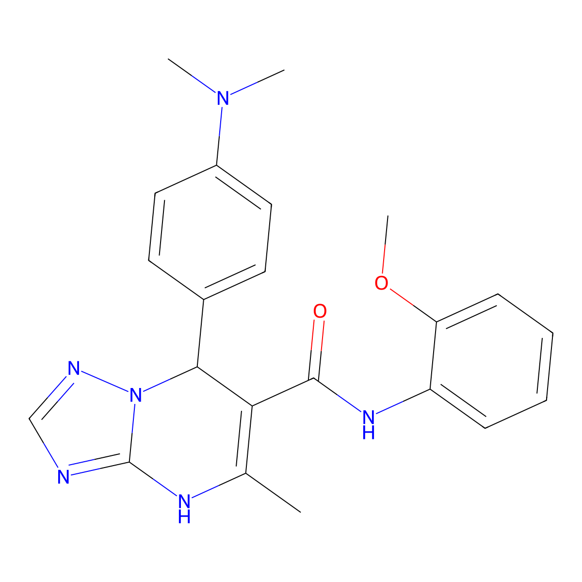 7-[4-(dimethylamino)phenyl]-N-(2-methoxyphenyl)-5-methyl-4,7-dihydro[1,2,4]triazolo[1,5-a]pyrimidine-6-carboxamide molecular structure, CAS 766524-86-1