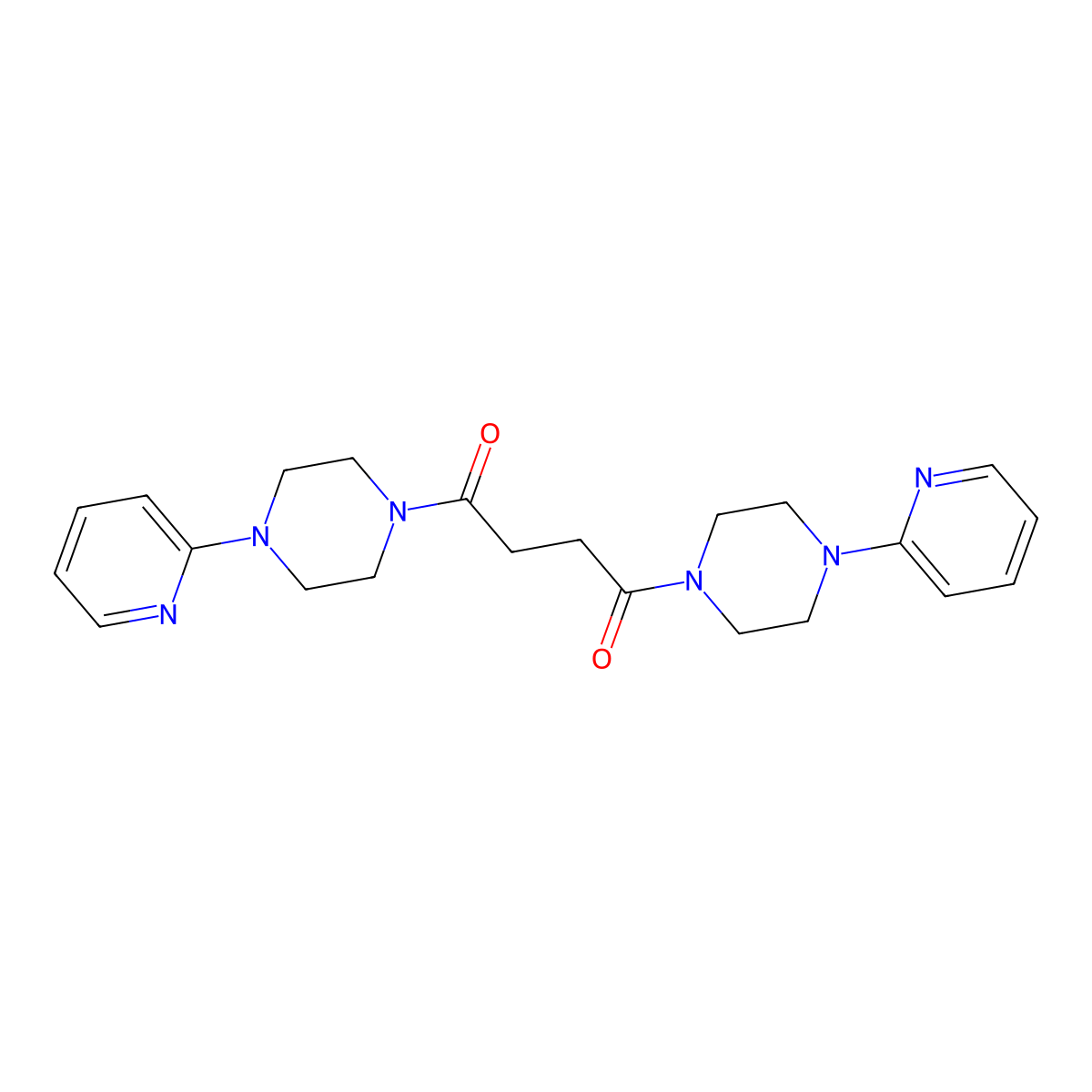 1,4-Bis[4-(pyridin-2-yl)piperazin-1-yl]butane-1,4-dione molecular structure, CAS 766526-04-9
