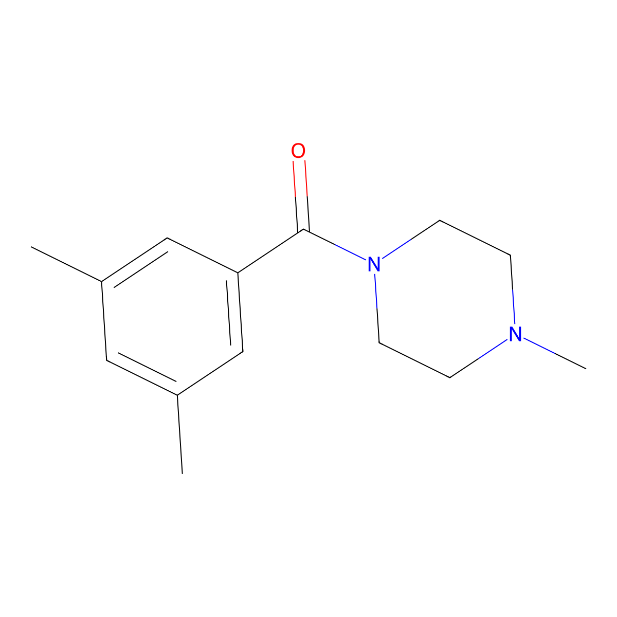 (3,5-Dimethylphenyl)(4-methylpiperazin-1-yl)methanone molecular structure, CAS 766526-41-4