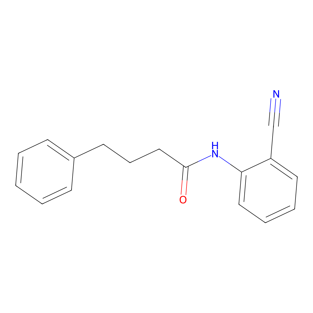 N-(2-cyanophenyl)-4-phenylbutanamide molecular structure, CAS 766526-55-0
