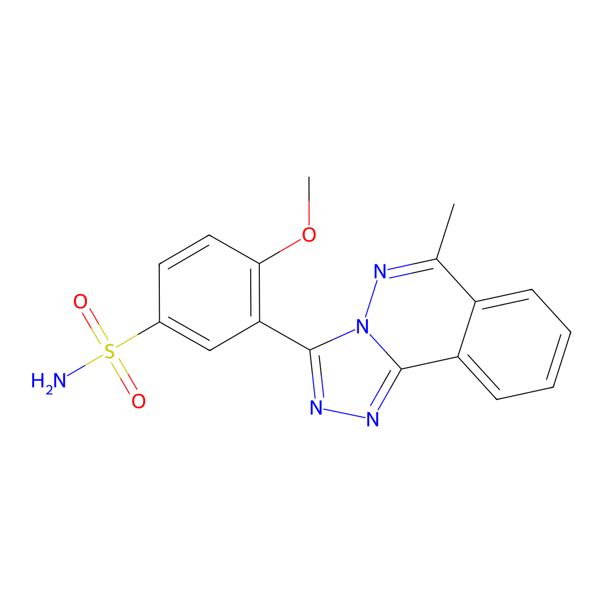4-Methoxy-3-(6-methyl[1,2,4]triazolo[3,4-a]phthalazin-3-yl)benzenesulfonamide molecular structure, CAS 766526-61-8