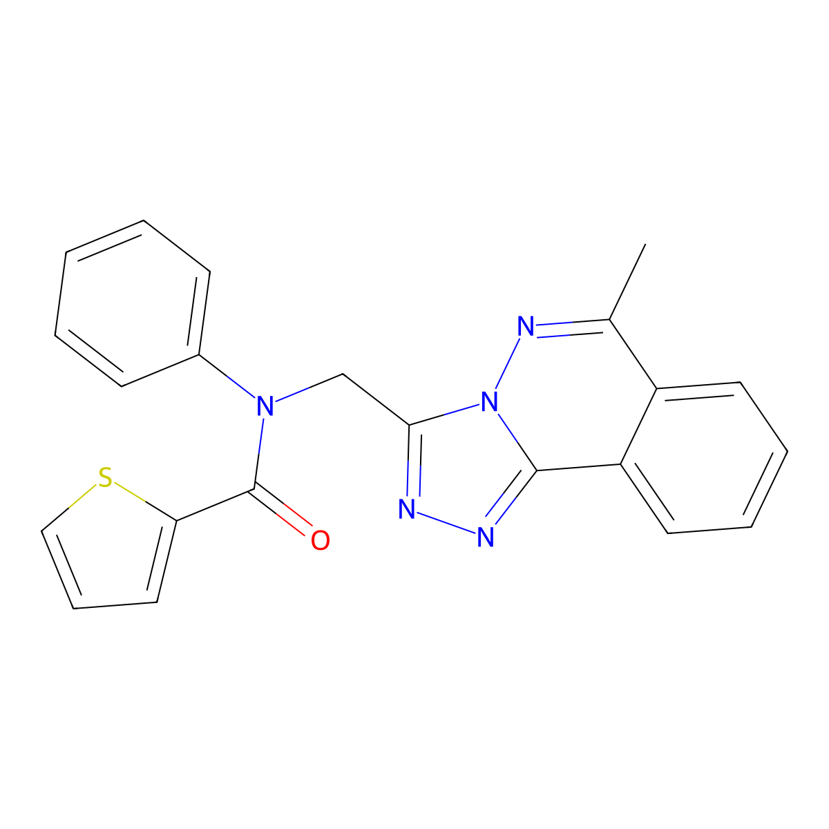 N-[(6-methyl[1,2,4]triazolo[3,4-a]phthalazin-3-yl)methyl]-N-phenylthiophene-2-carboxamide molecular structure, CAS 766526-71-0
