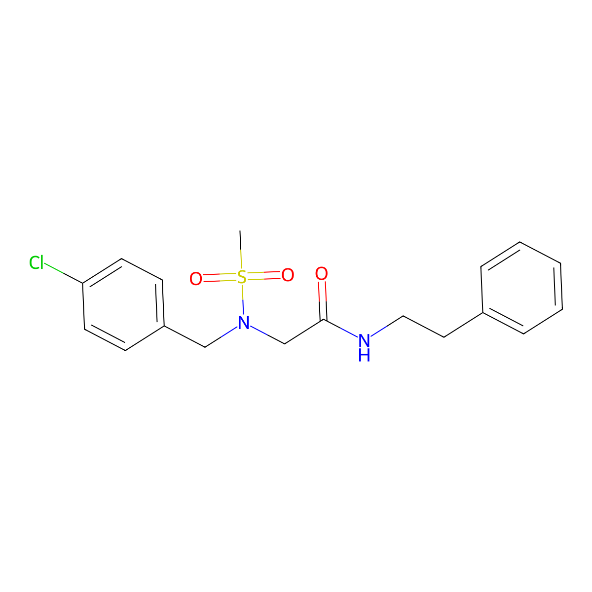 2-(N-(4-chlorobenzyl)methylsulfonamido)-N-phenethylacetamide molecular structure, CAS 766527-07-5
