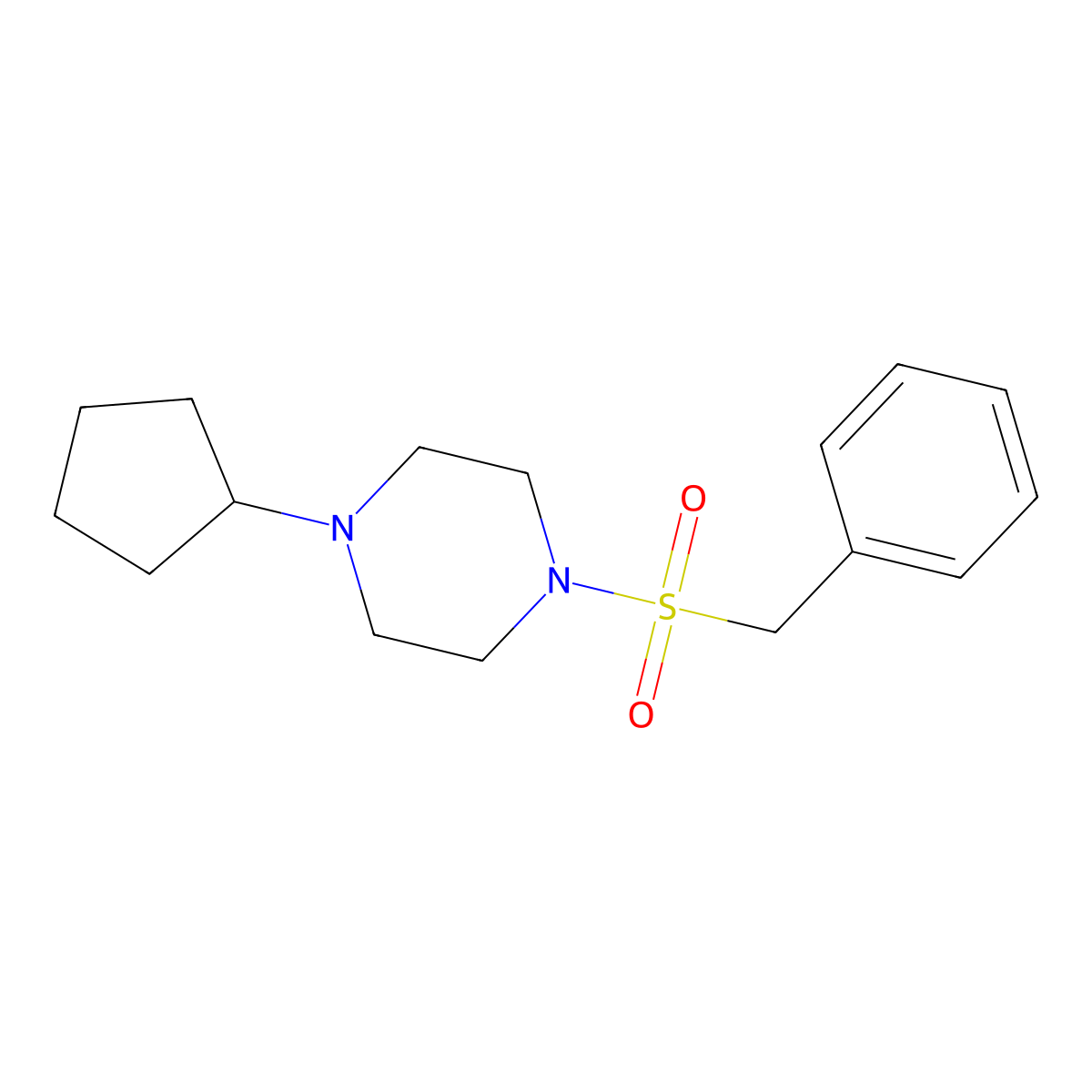 1-(Benzylsulfonyl)-4-cyclopentylpiperazine molecular structure, CAS 766527-21-3