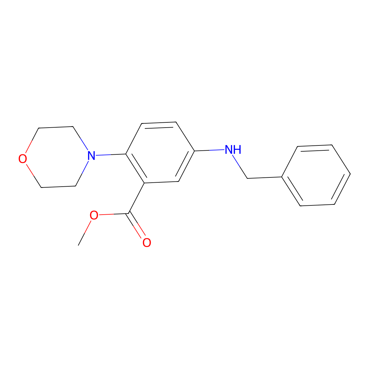 Methyl 5-(benzylamino)-2-morpholin-4-ylbenzoate molecular structure, CAS 766527-30-4