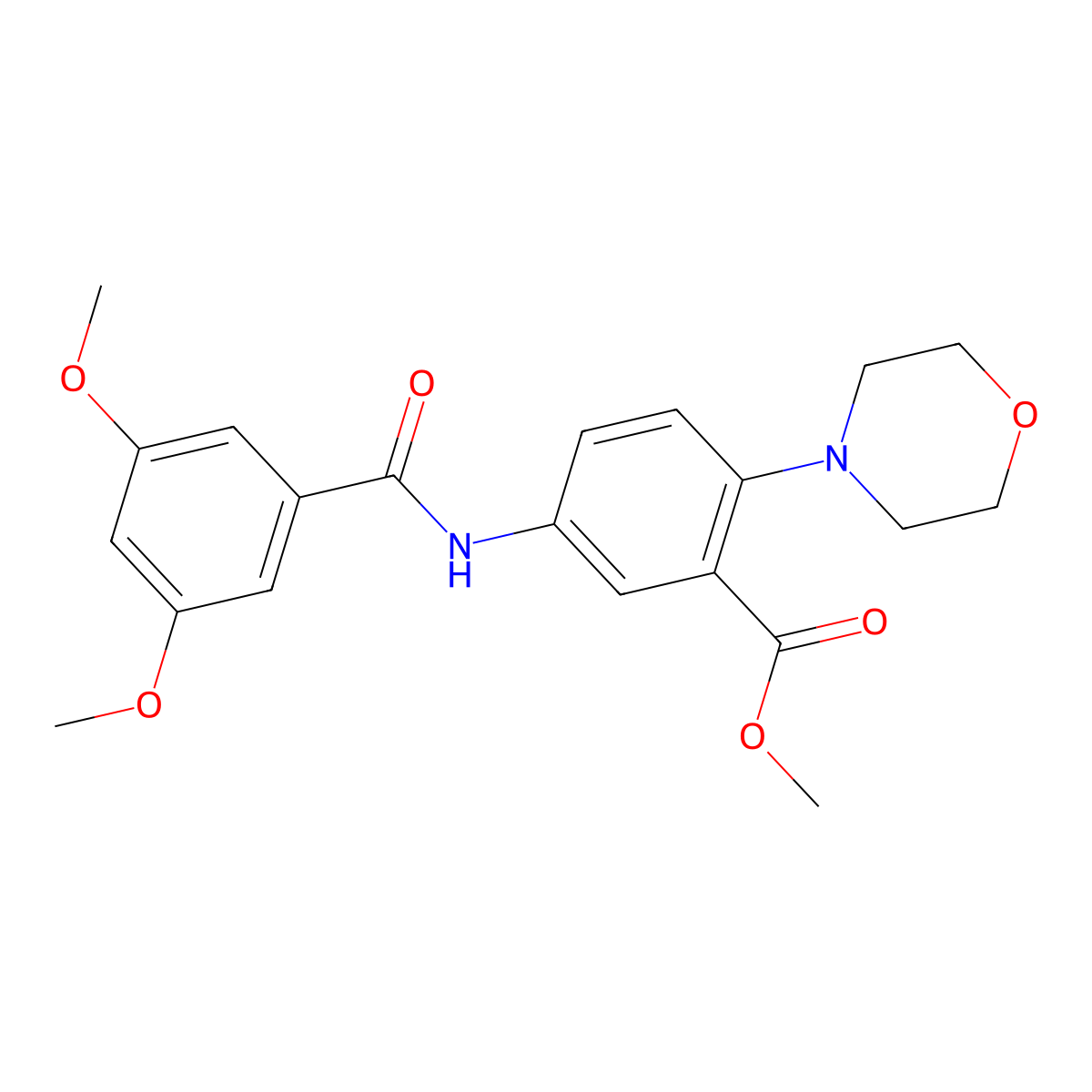 Methyl 5-[(3,5-dimethoxybenzoyl)amino]-2-(4-morpholinyl)benzoate molecular structure, CAS 766528-28-3