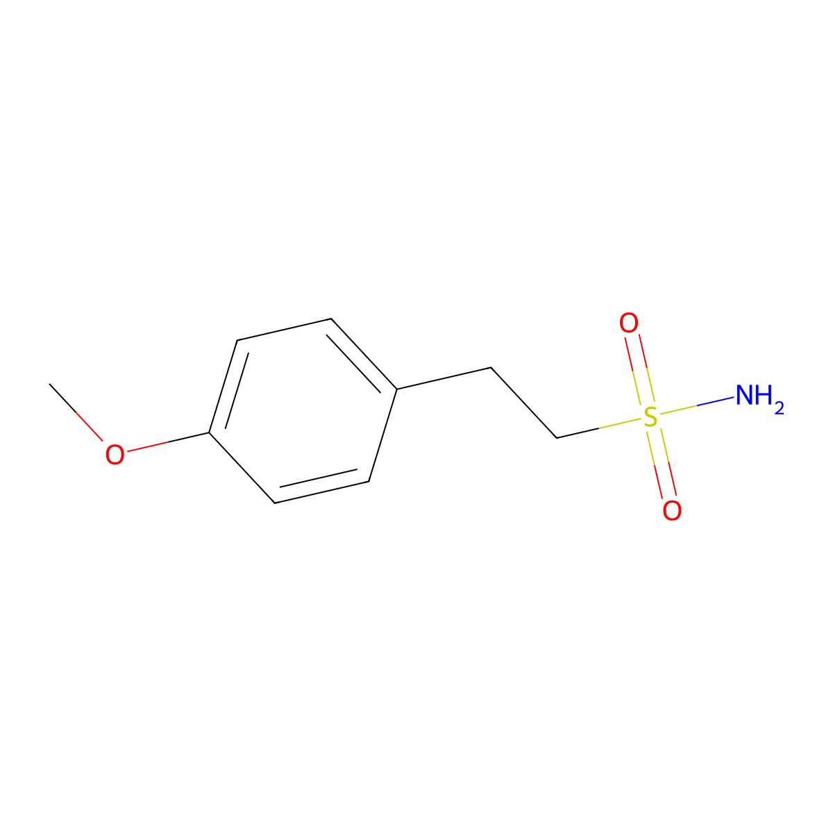 2-(4-Methoxyphenyl)ethane-1-sulfonamide molecular structure, CAS 76653-15-1