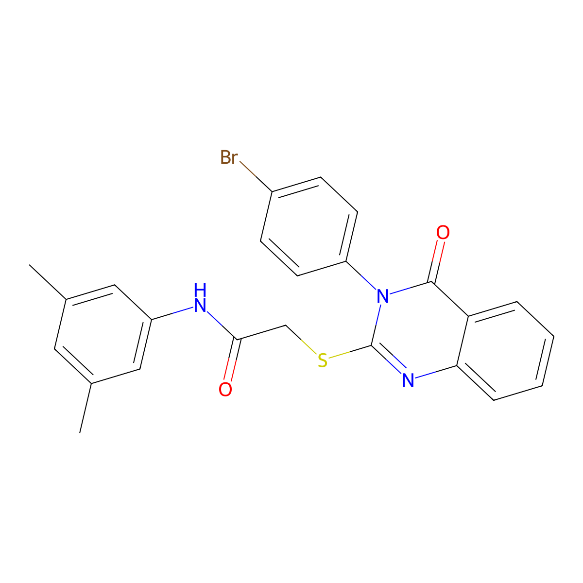 2-{[3-(4-bromophenyl)-4-oxo-3,4-dihydroquinazolin-2-yl]sulfanyl}-N-(3,5-dimethylphenyl)acetamide molecular structure, CAS 766534-04-7