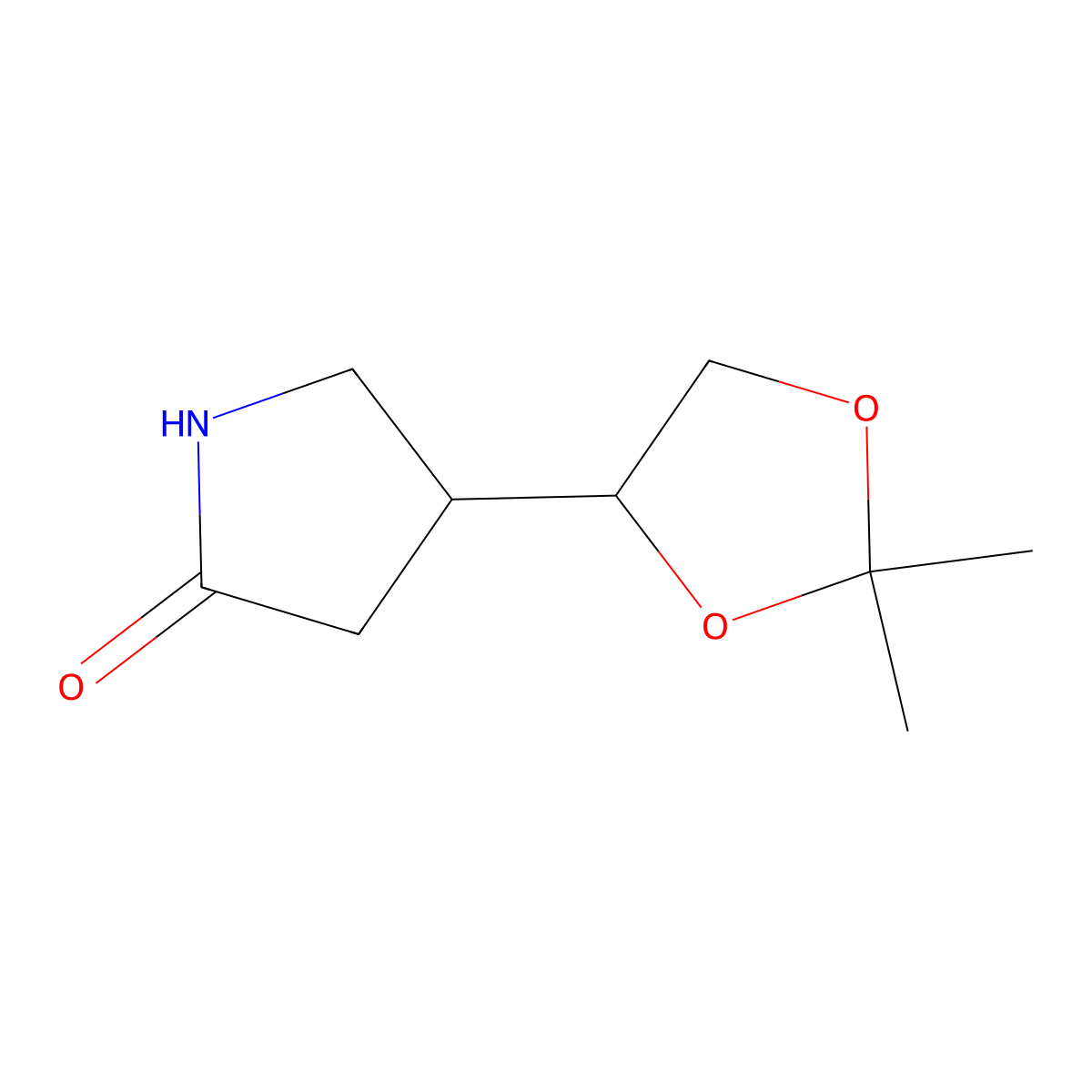 (S)-4-((S)-2,2-Dimethyl-1,3-dioxolan-4-YL)pyrrolidin-2-one molecular structure, CAS 766538-83-4
