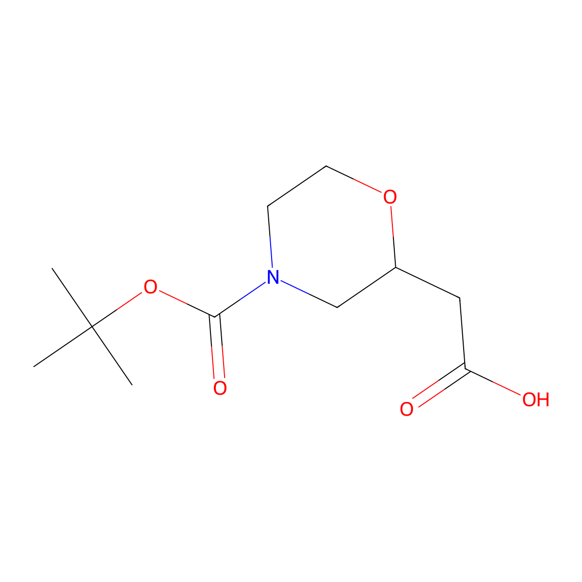 2-(4-(Tert-butoxycarbonyl)morpholin-2-yl)acetic acid molecular structure, CAS 766539-28-0