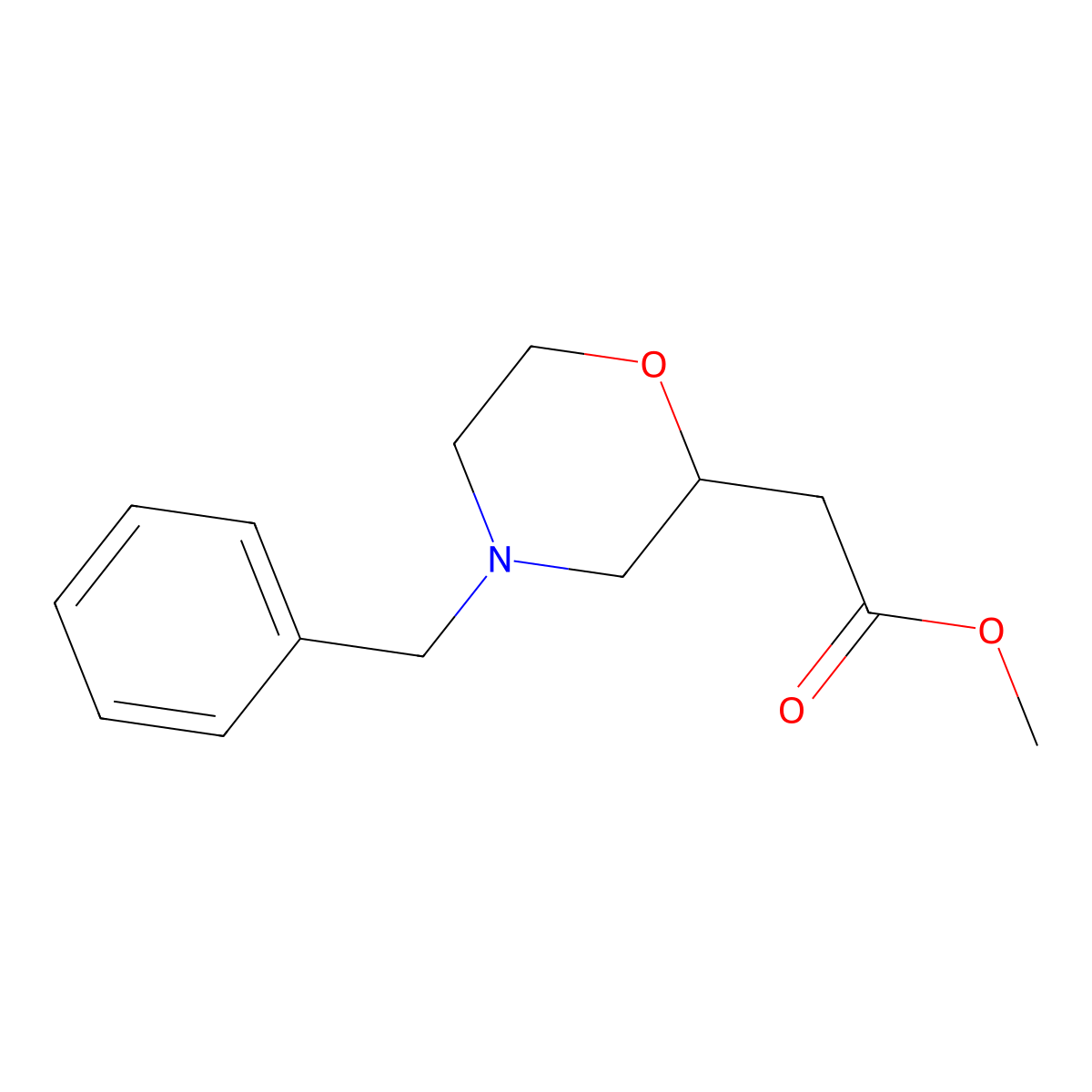 (4-Benzyl-morpholin-2-YL)-acetic acid methyl ester molecular structure, CAS 766539-34-8