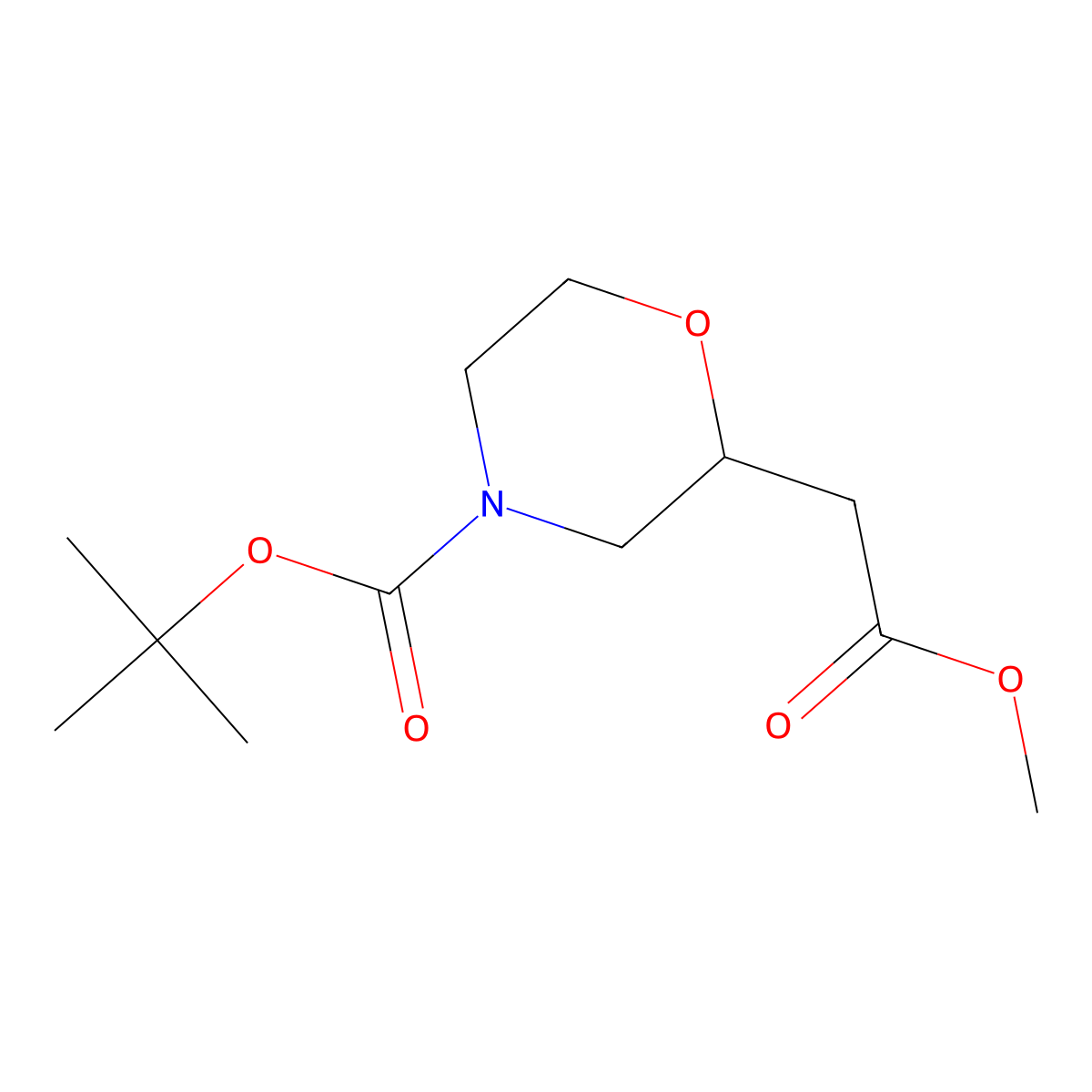 tert-Butyl 2-(2-methoxy-2-oxoethyl)morpholine-4-carboxylate molecular structure, CAS 766539-39-3