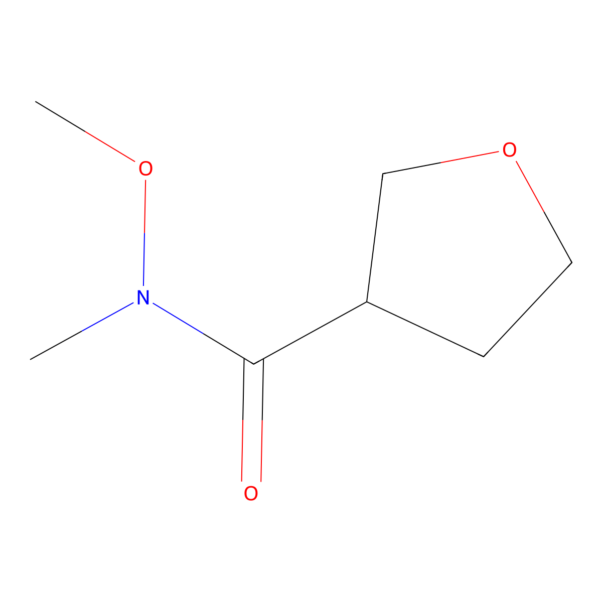 N-methoxy-N-methyloxolane-3-carboxamide molecular structure, CAS 766539-67-7