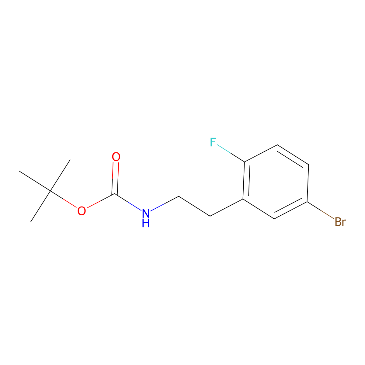 tert-butyl N-[2-(5-bromo-2-fluorophenyl)ethyl]carbamate molecular structure, CAS 766547-98-2