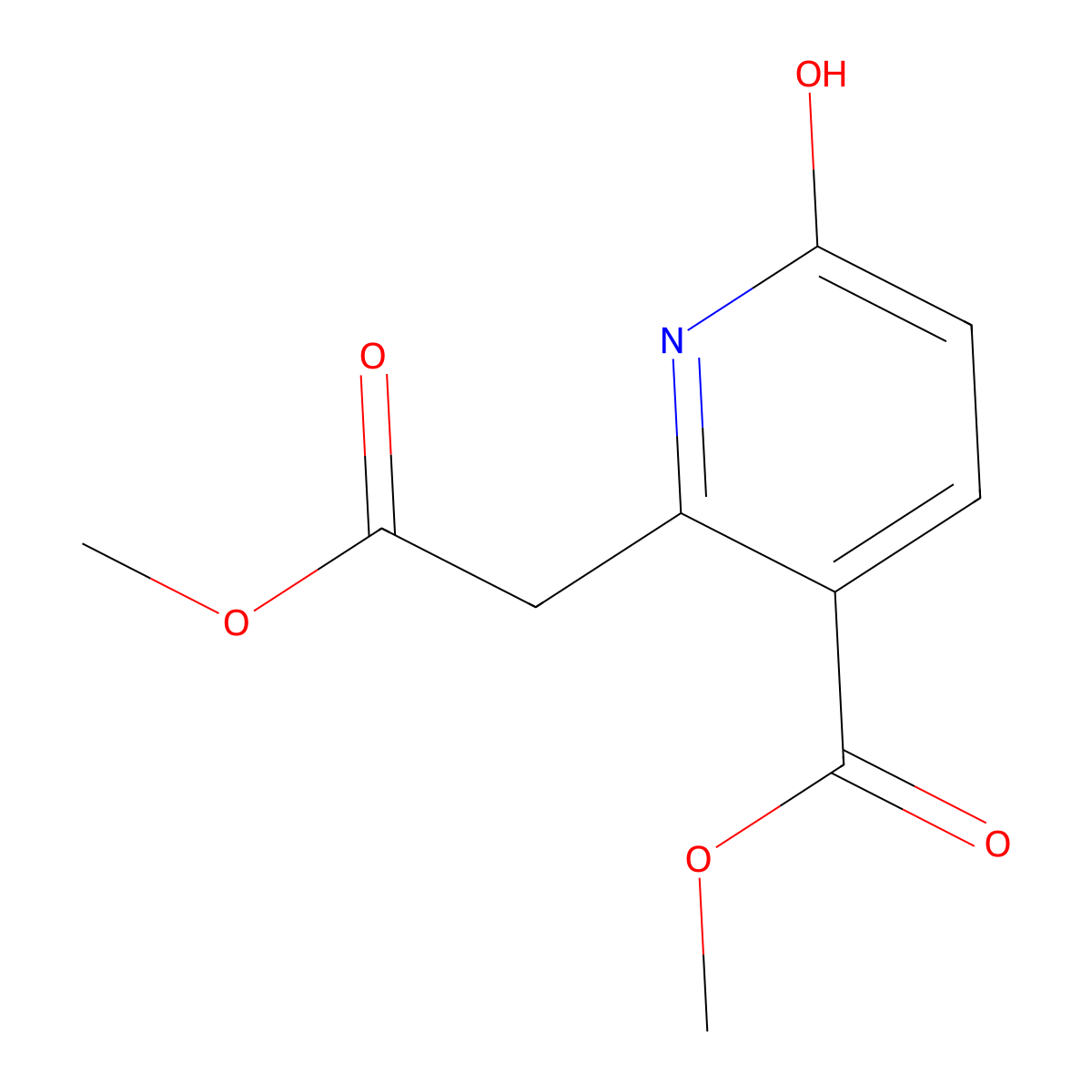 Methyl 6-hydroxy-2-(2-methoxy-2-oxoethyl)pyridine-3-carboxylate molecular structure, CAS 766548-57-6