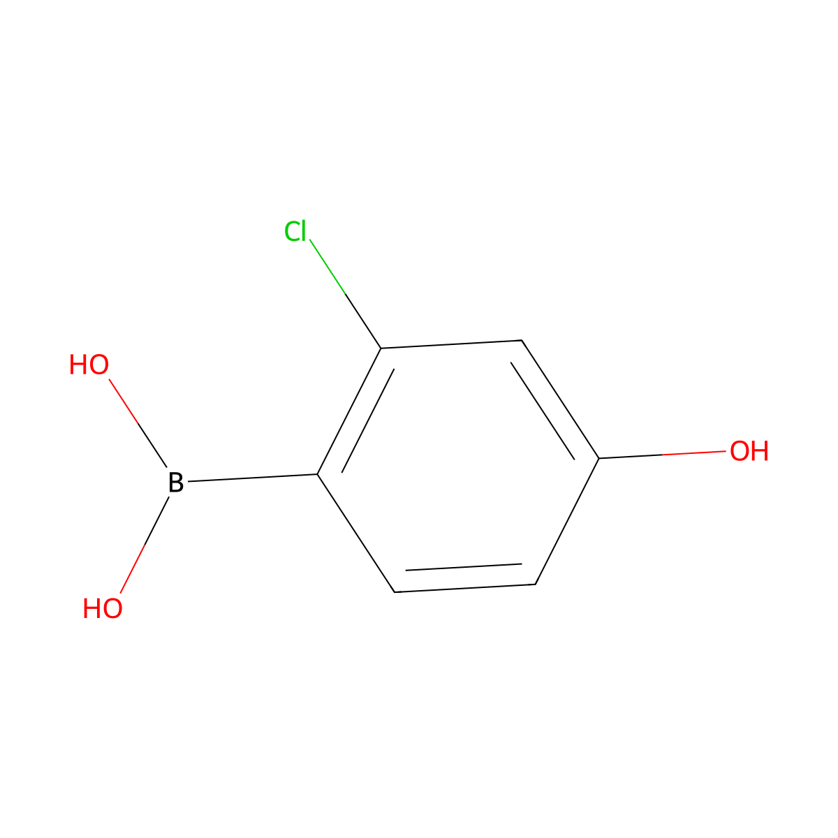 2-Chloro-4-hydroxyphenylboronic acid molecular structure, CAS 766549-26-2