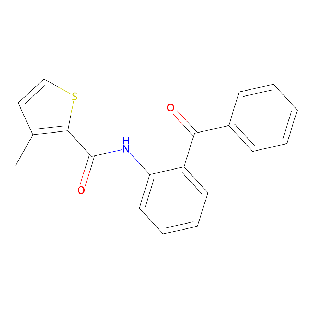 N-(2-benzoylphenyl)-3-methylthiophene-2-carboxamide molecular structure, CAS 76655-81-7