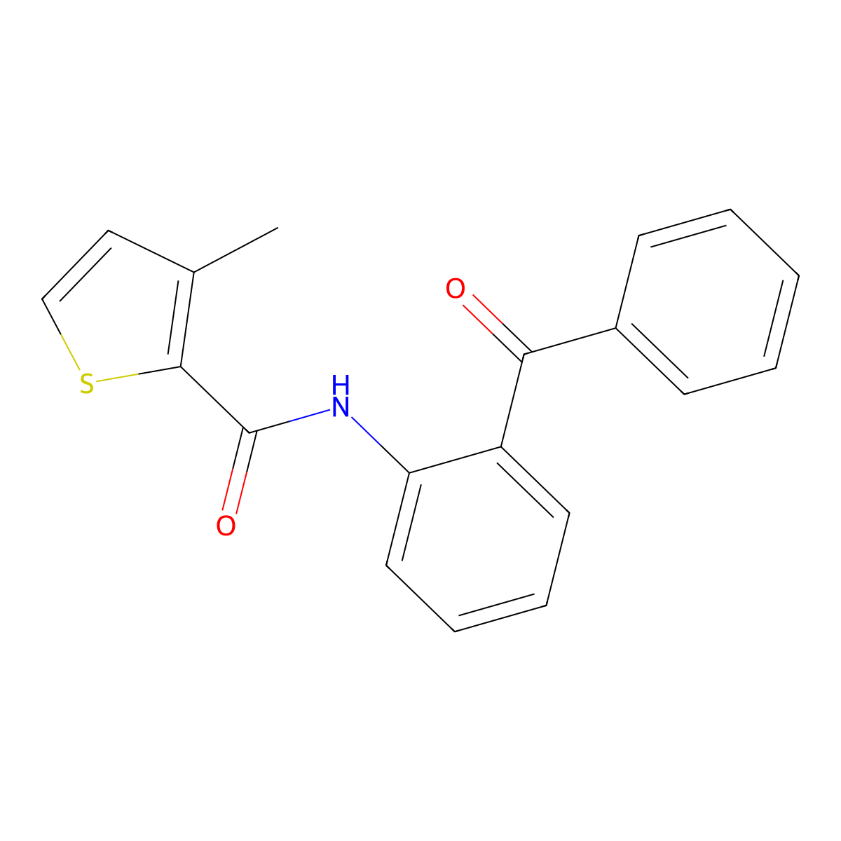 N-(2-benzoylphenyl)-3-methylthiophene-2-carboxamide molecular structure, CAS 76655-81-7