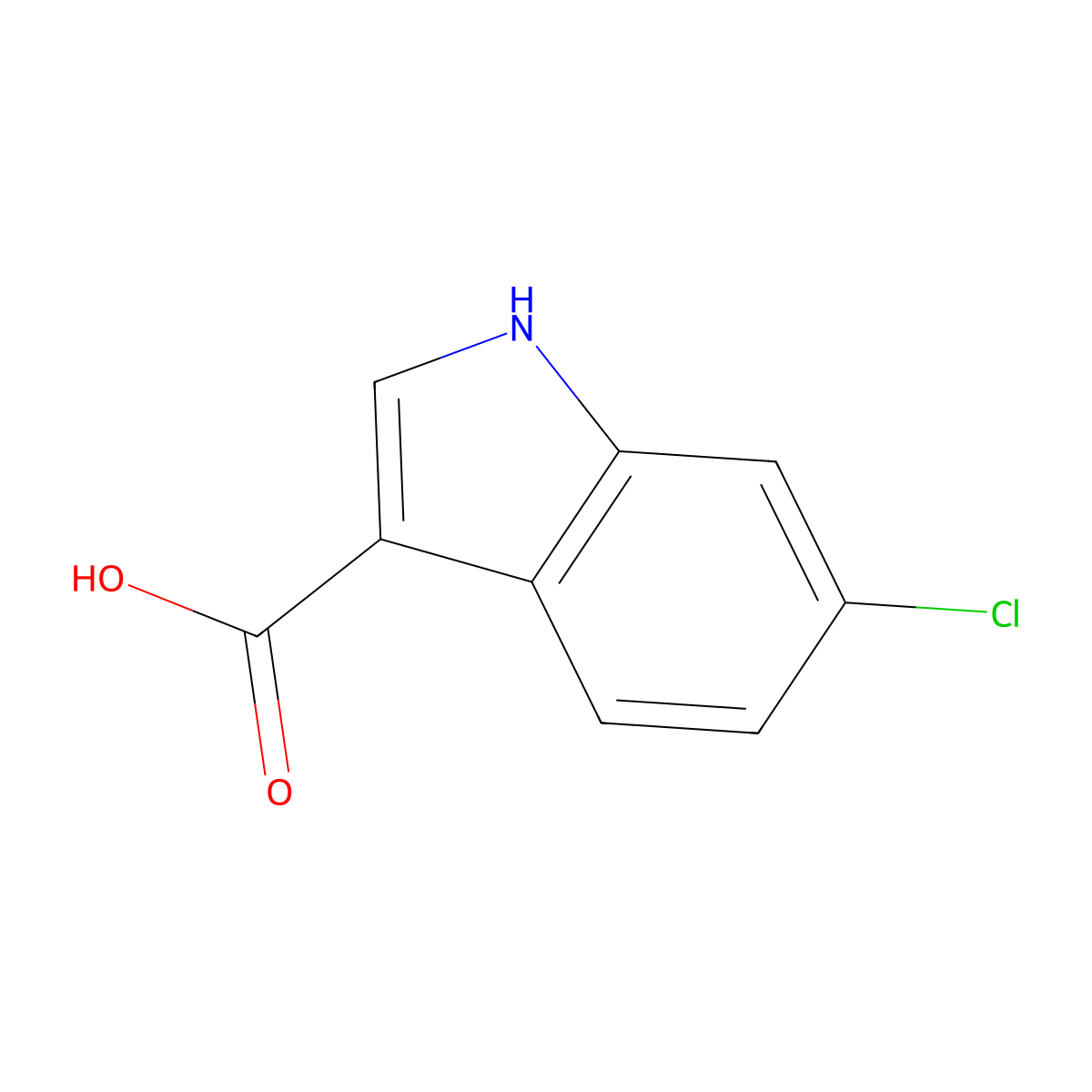6-chloro-1H-indole-3-carboxylic acid molecular structure, CAS 766557-02-2
