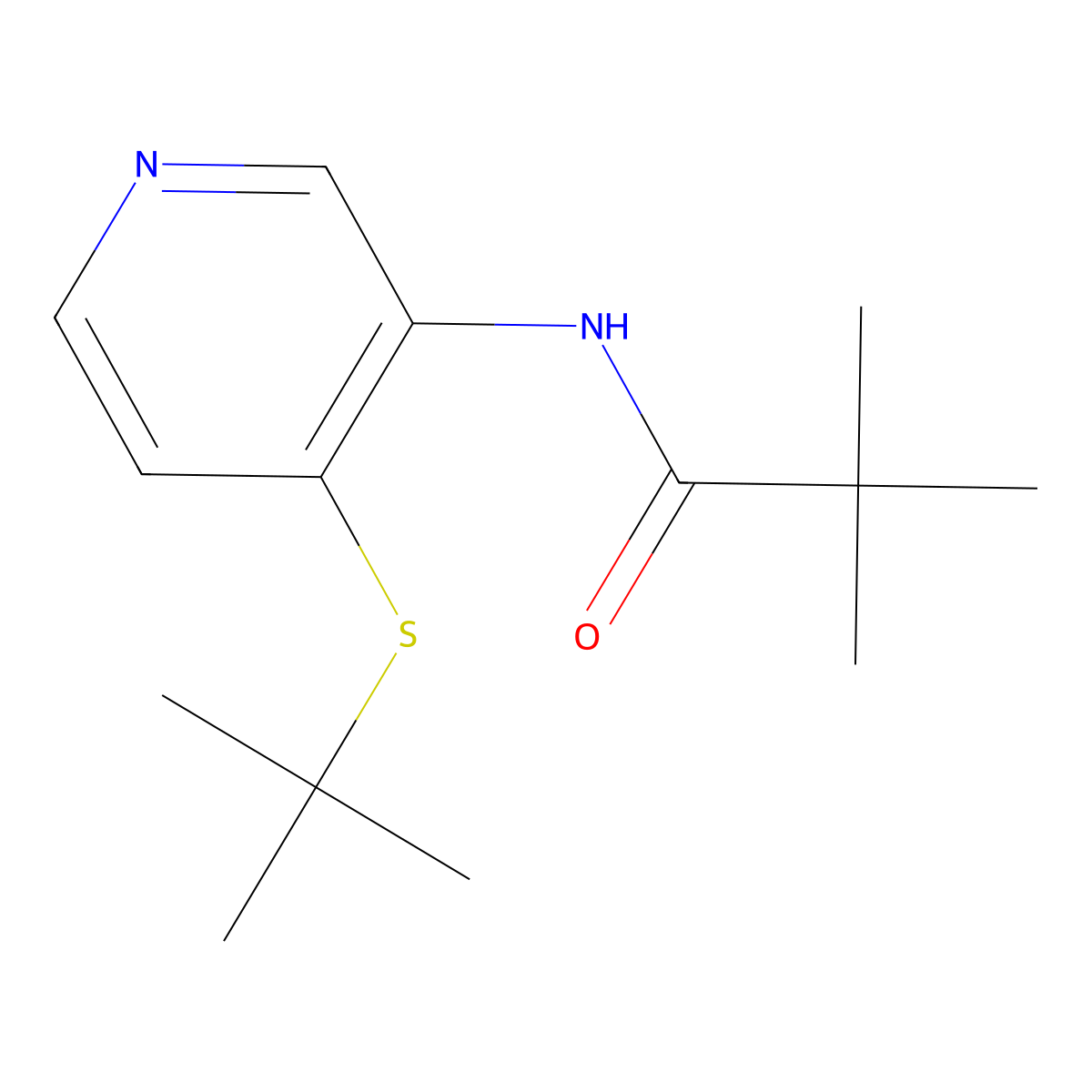 N-(4-tert-Butylsulfanyl-pyridin-3-yl)-2,2-dimethyl-propionamide molecular structure, CAS 766557-58-8
