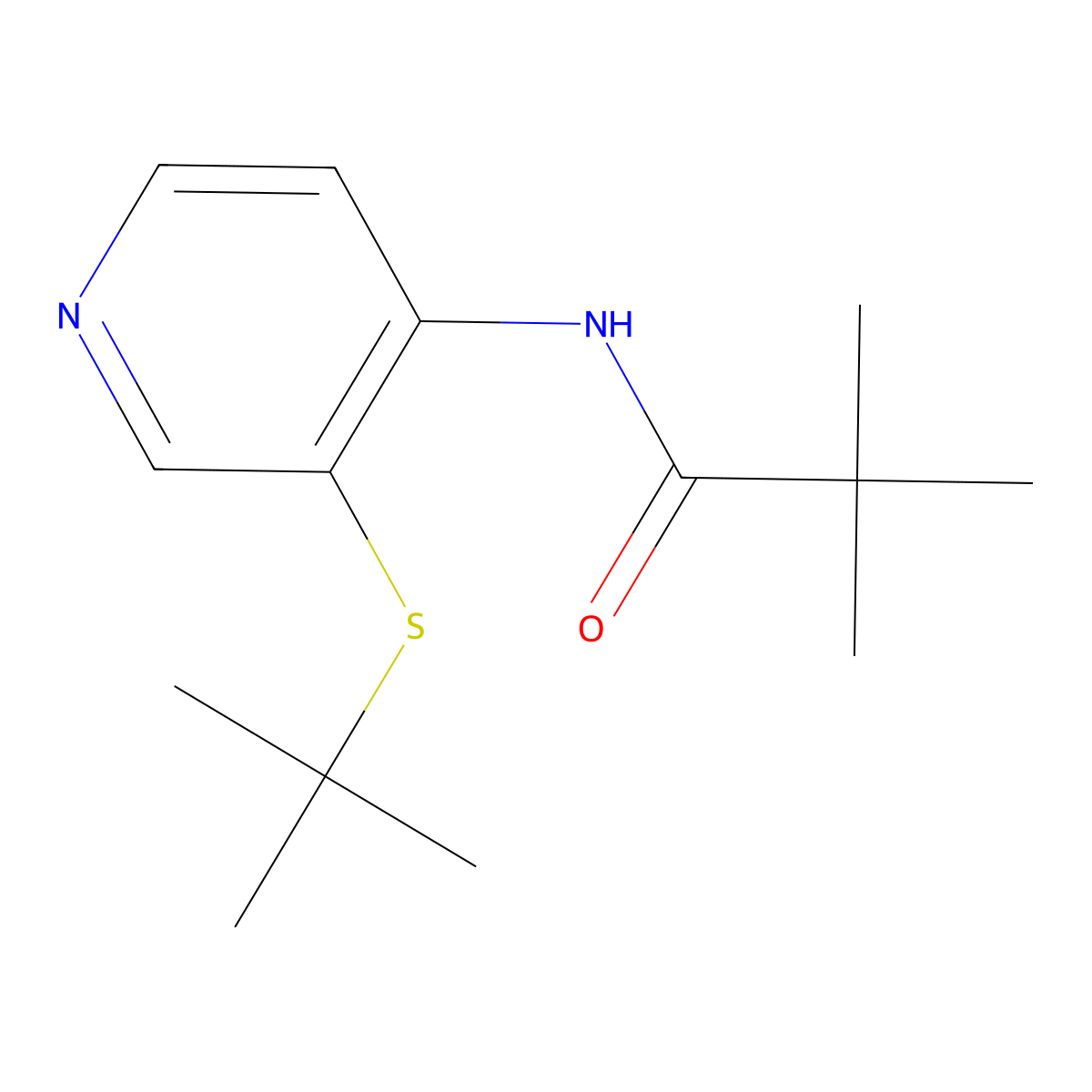 N-(3-tert-Butylsulfanyl-pyridin-4-yl)-2,2-dimethyl-propionamide molecular structure, CAS 766557-59-9