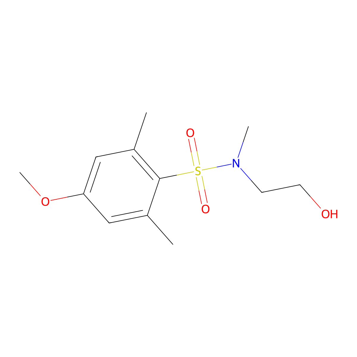 N-(2-Hydroxyethyl)-4-methoxy-N,2,6-trimethylbenzenesulfonamide molecular structure, CAS 766558-31-0