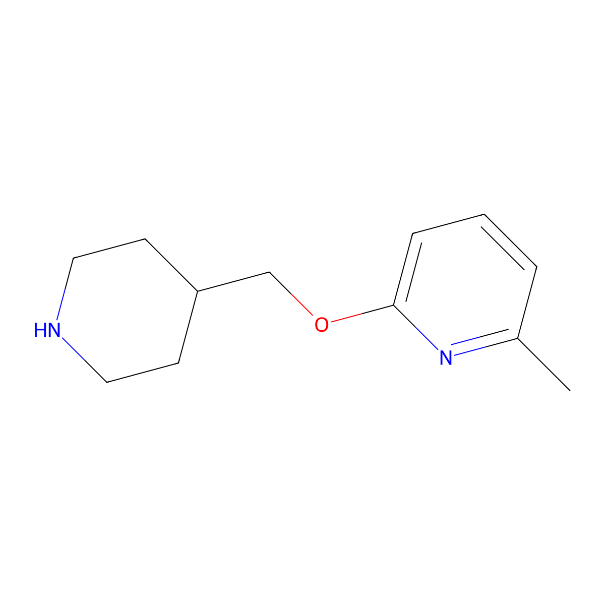 2-Methyl-6-(piperidin-4-ylmethoxy)pyridine molecular structure, CAS 76657-93-7