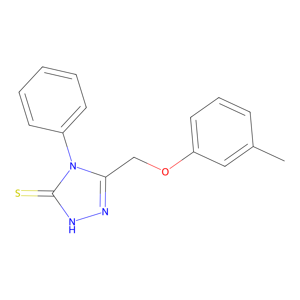 4-Phenyl-5-m-tolyloxymethyl-4H-[1,2,4]triazole-3-thiol molecular structure, CAS 76659-61-5