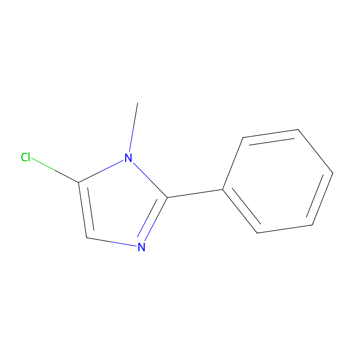 5-Chloro-1-methyl-2-phenyl-1H-imidazole molecular structure, CAS 7666-52-6