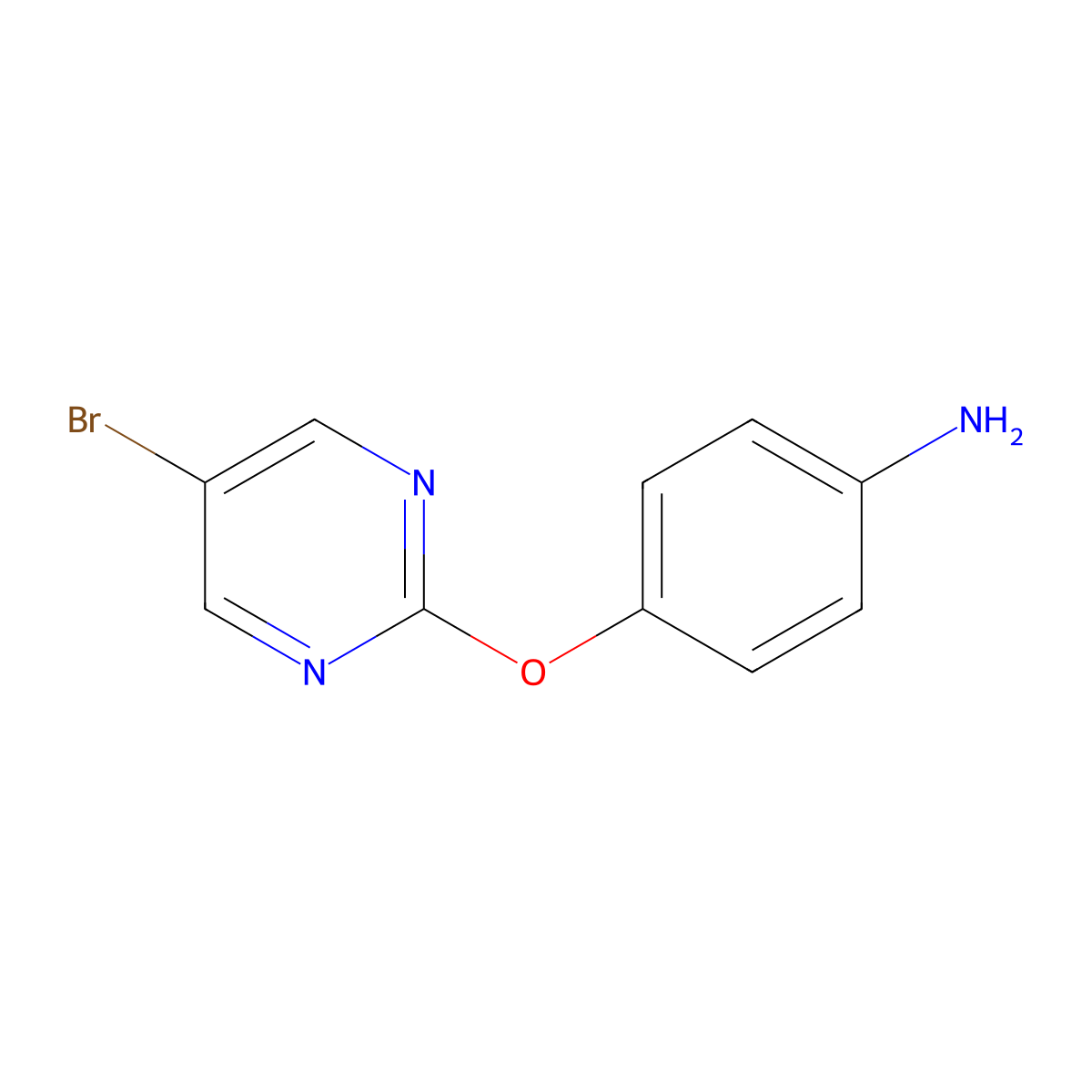 4-((5-Bromopyrimidin-2-yl)oxy)aniline molecular structure, CAS 76660-37-2