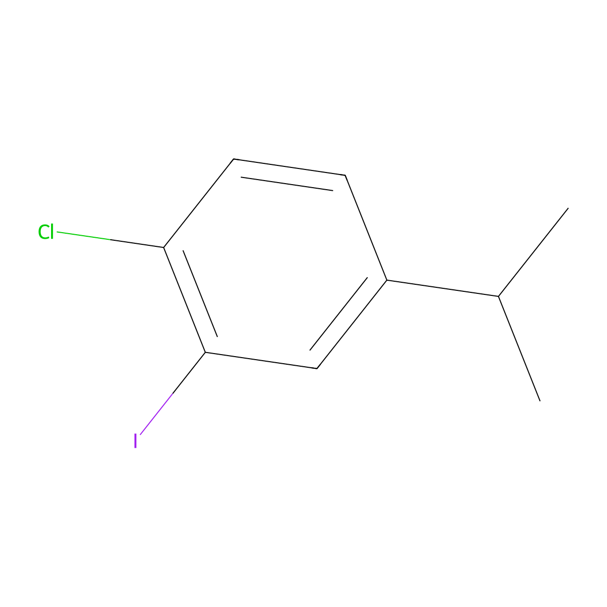 1-Chloro-2-iodo-4-isopropylbenzene molecular structure, CAS 76662-33-4