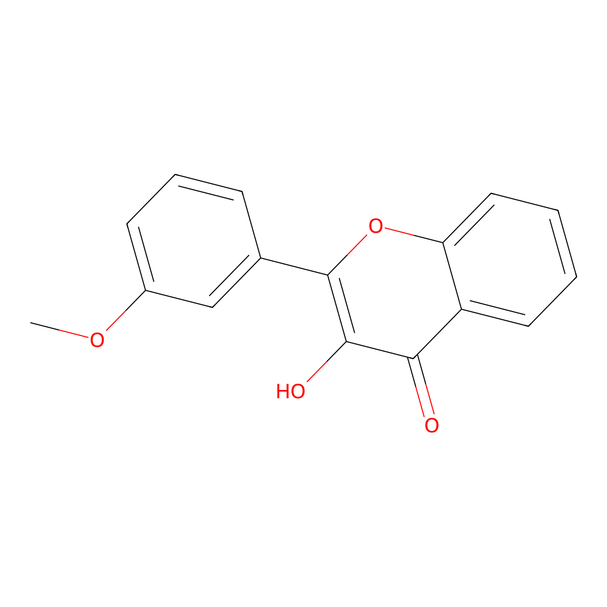 3-Hydroxy-3'-methoxyflavone molecular structure, CAS 76666-32-5
