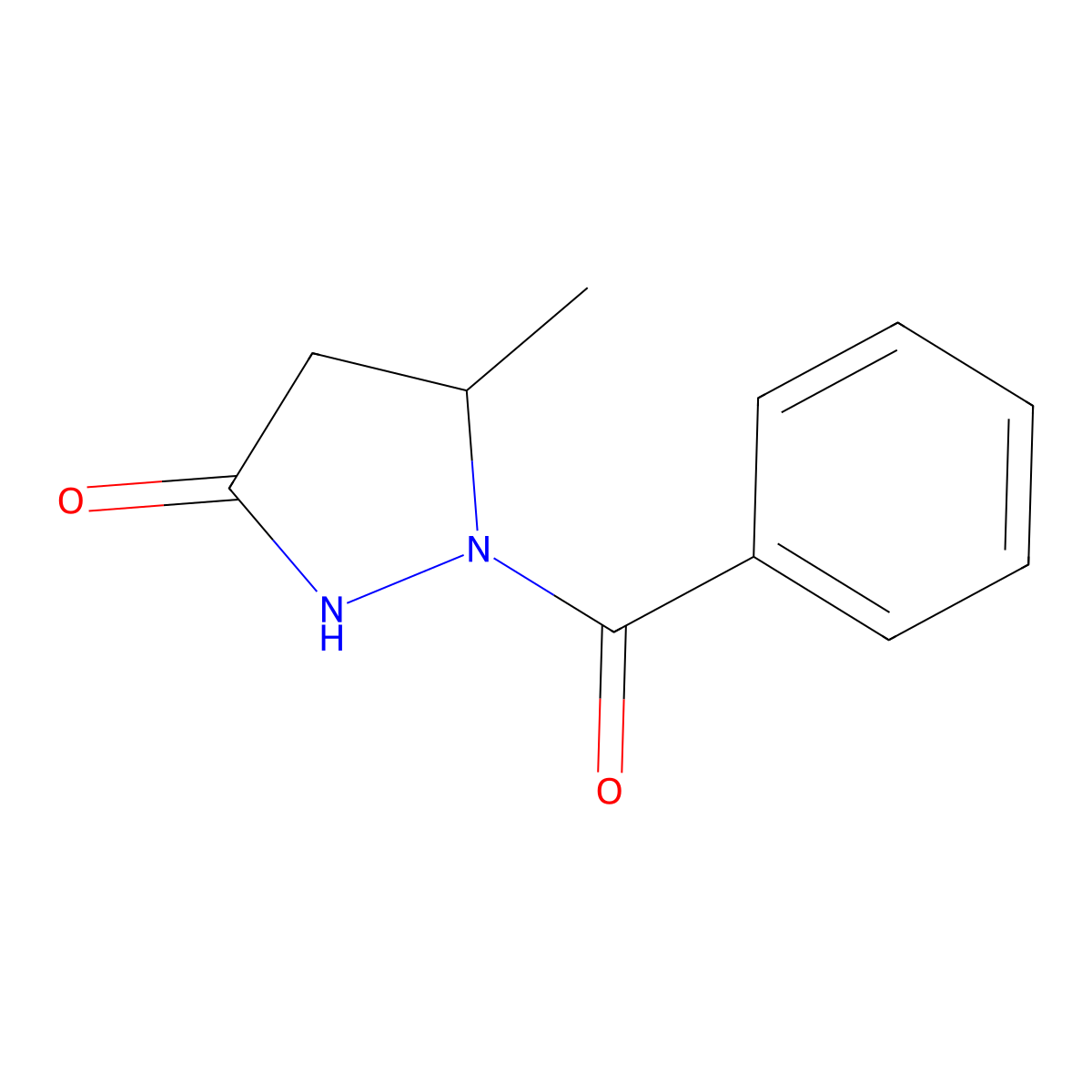 1-Benzoyl-5-methylpyrazolidin-3-one molecular structure, CAS 76669-80-2