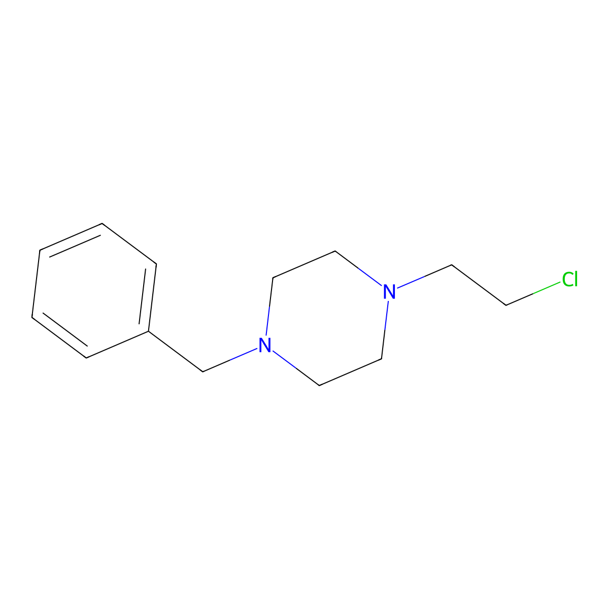 1-Benzyl-4-(2-chloroethyl)piperazine molecular structure, CAS 7667-37-0