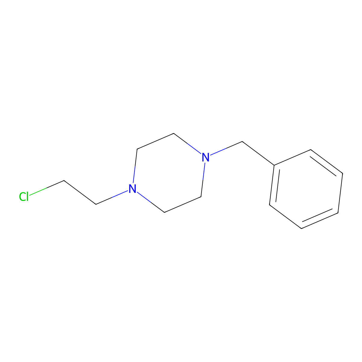 1-Benzyl-4-(2-chloroethyl)piperazine molecular structure, CAS 7667-37-0
