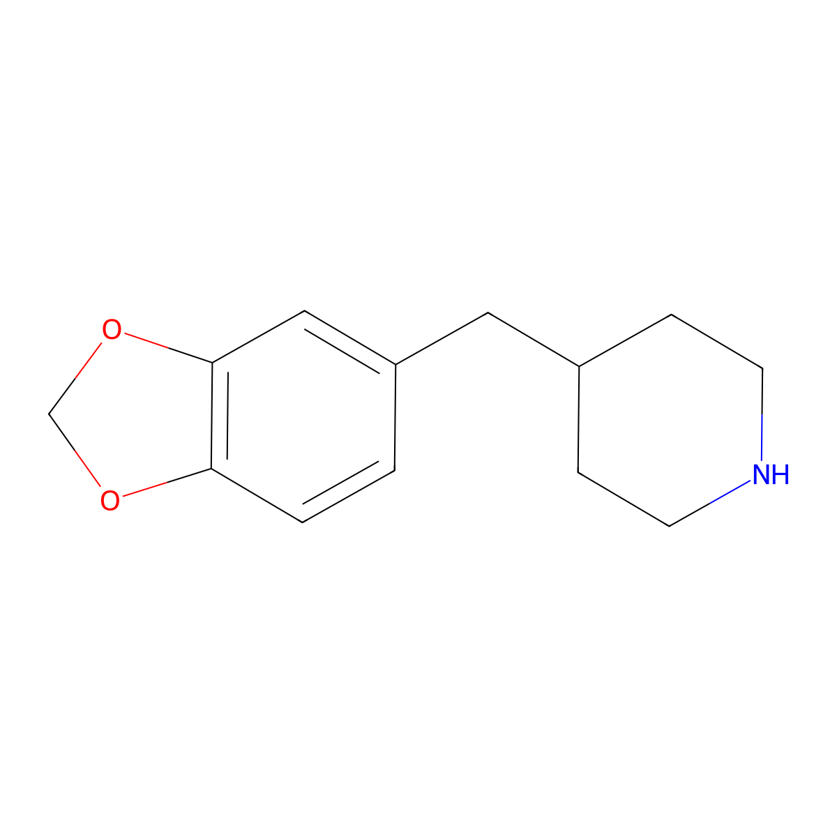 4-Benzo[1,3]dioxol-5-ylmethyl-piperidine molecular structure, CAS 76672-65-6