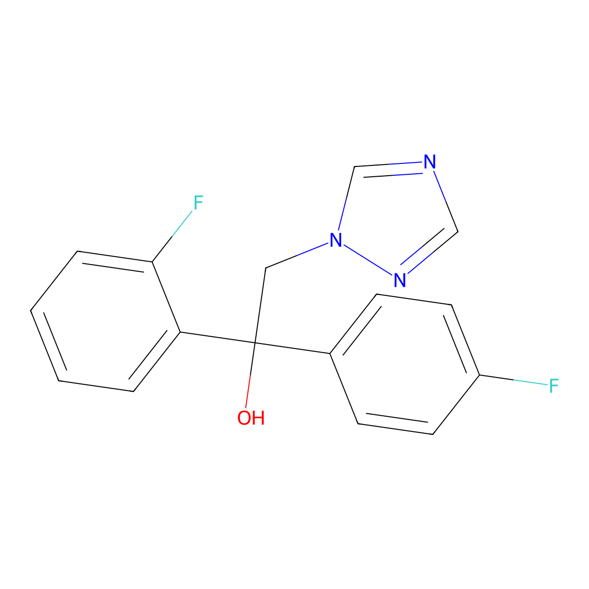 Flutriafol molecular structure, CAS 76674-21-0