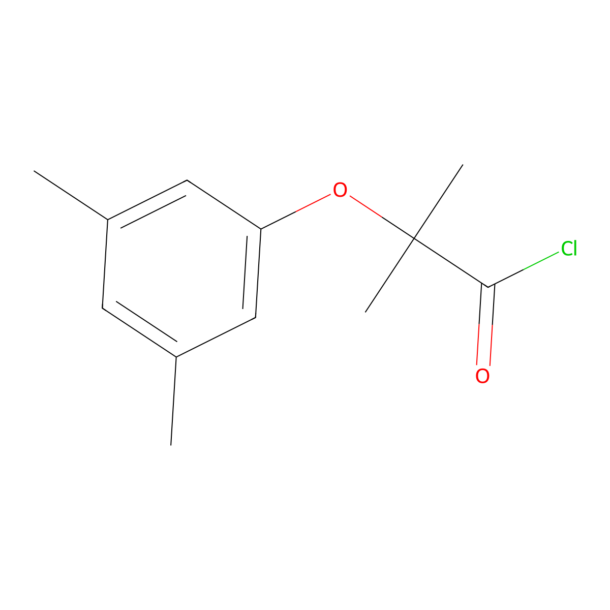2-(3,5-Dimethylphenoxy)-2-methylpropanoyl chloride molecular structure, CAS 76674-26-5