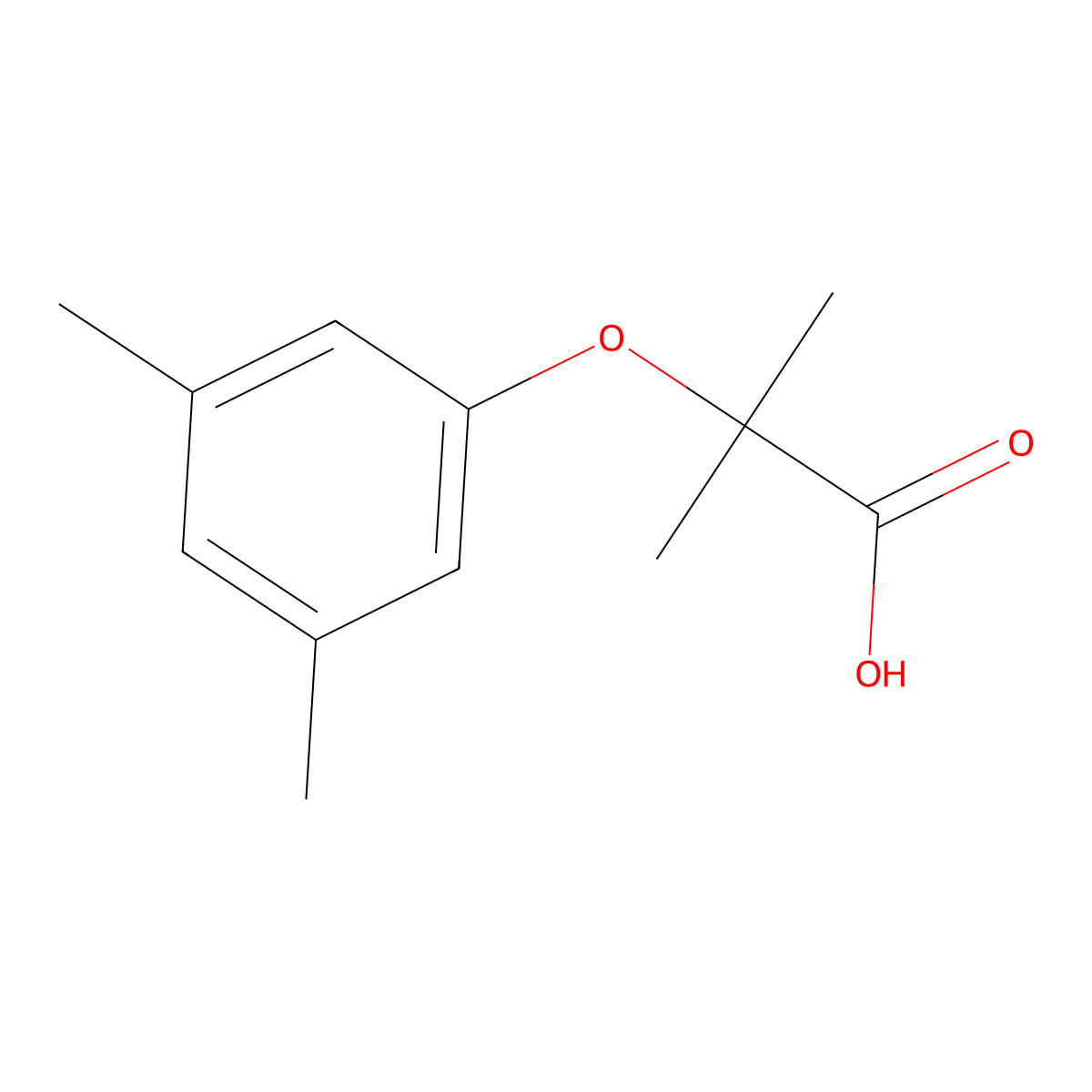 2-(3,5-Dimethylphenoxy)-2-methylpropanoic acid molecular structure, CAS 76674-31-2
