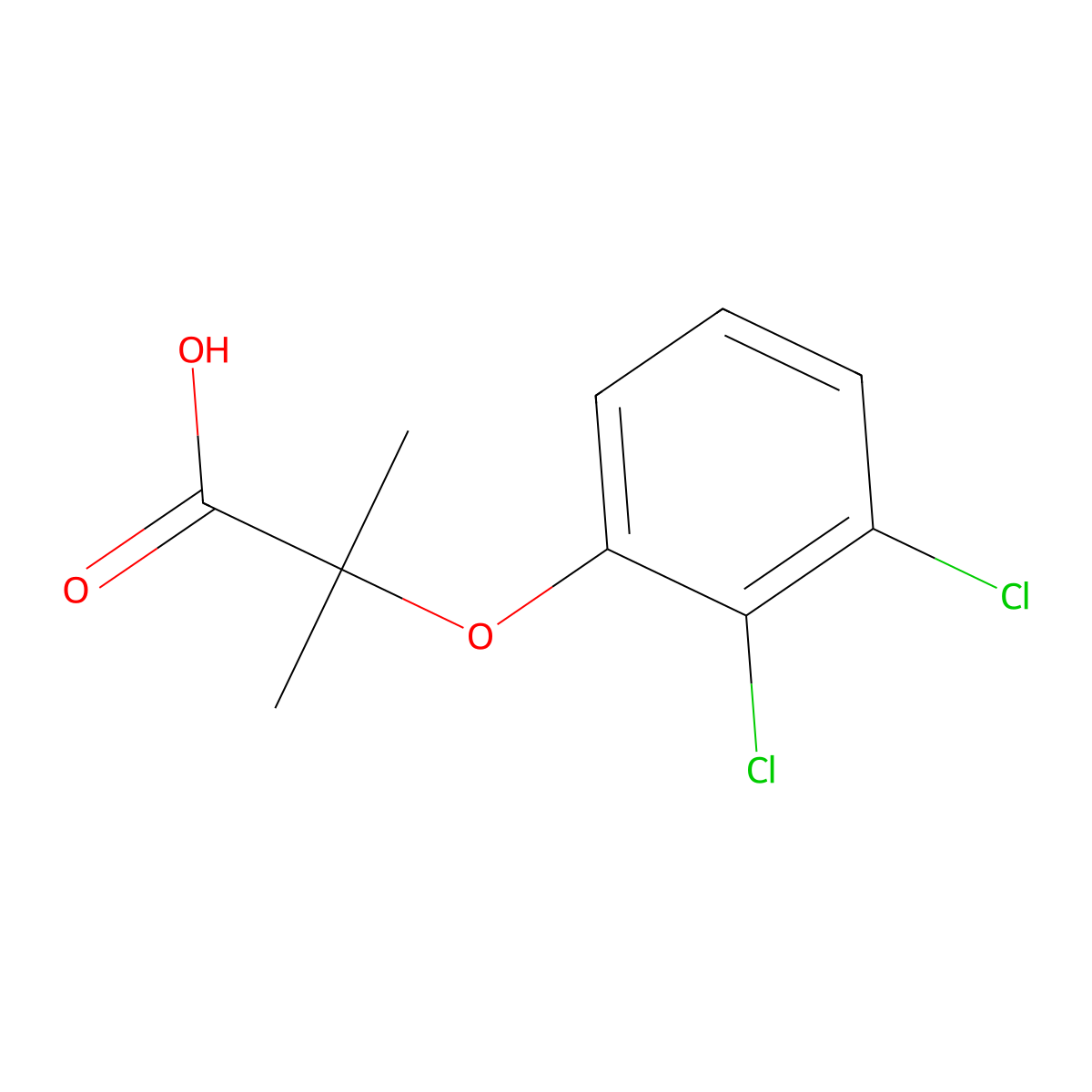 2-(2,3-Dichlorophenoxy)-2-methylpropanoic acid molecular structure, CAS 76674-48-1