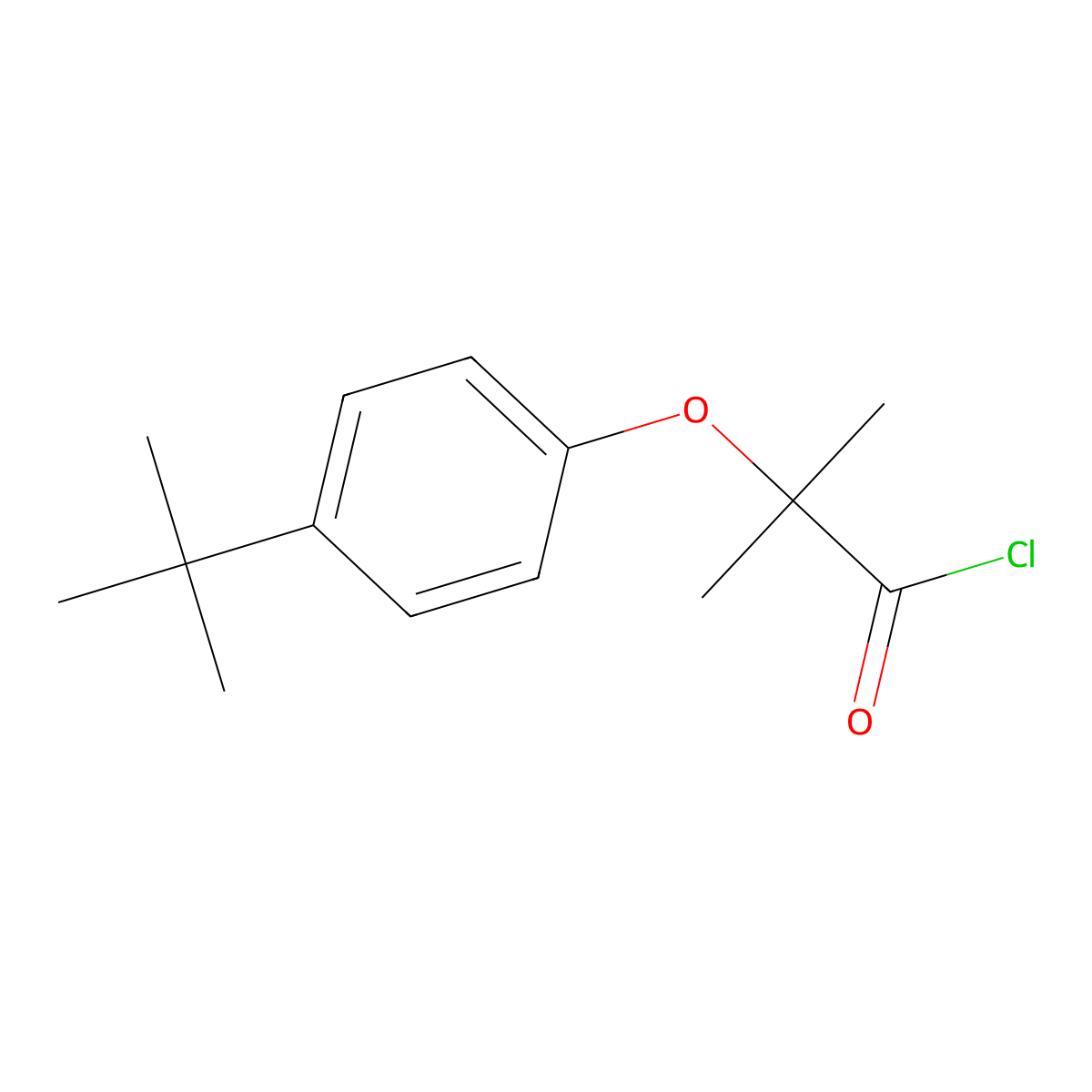2-(4-Tert-butylphenoxy)-2-methylpropanoyl chloride molecular structure, CAS 76674-55-0