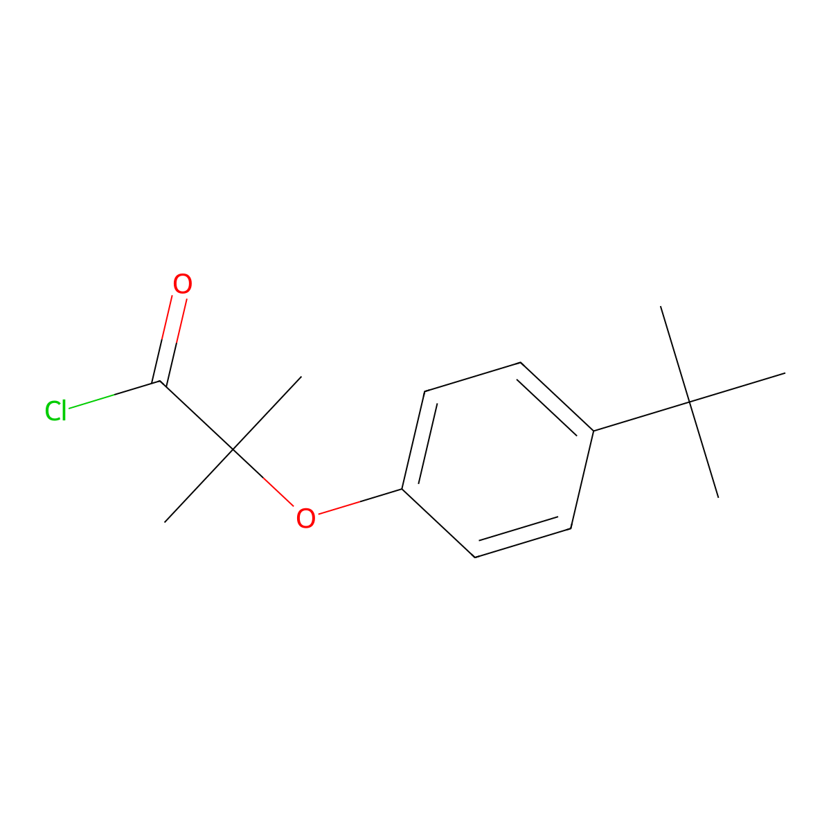 2-(4-Tert-butylphenoxy)-2-methylpropanoyl chloride molecular structure, CAS 76674-55-0