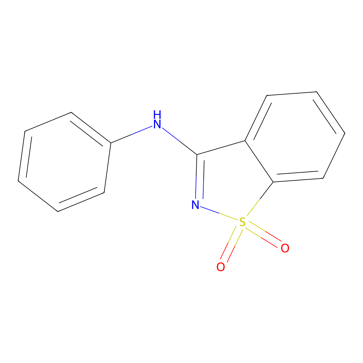 1,1-dioxo-N-phenyl-1,2-benzothiazol-3-amine molecular structure, CAS 7668-23-7