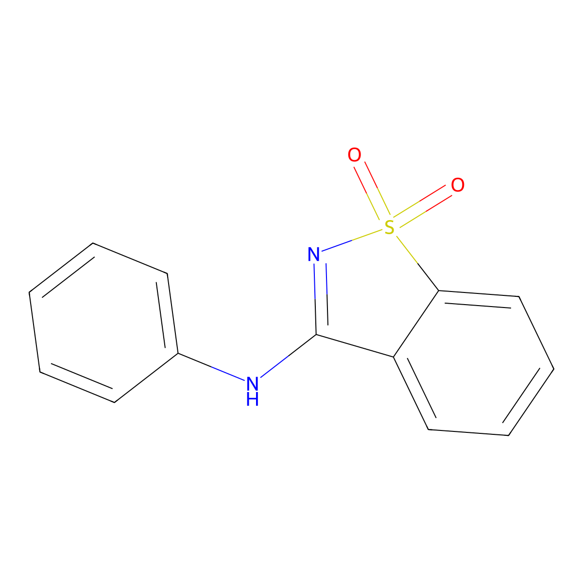 1,1-dioxo-N-phenyl-1,2-benzothiazol-3-amine molecular structure, CAS 7668-23-7