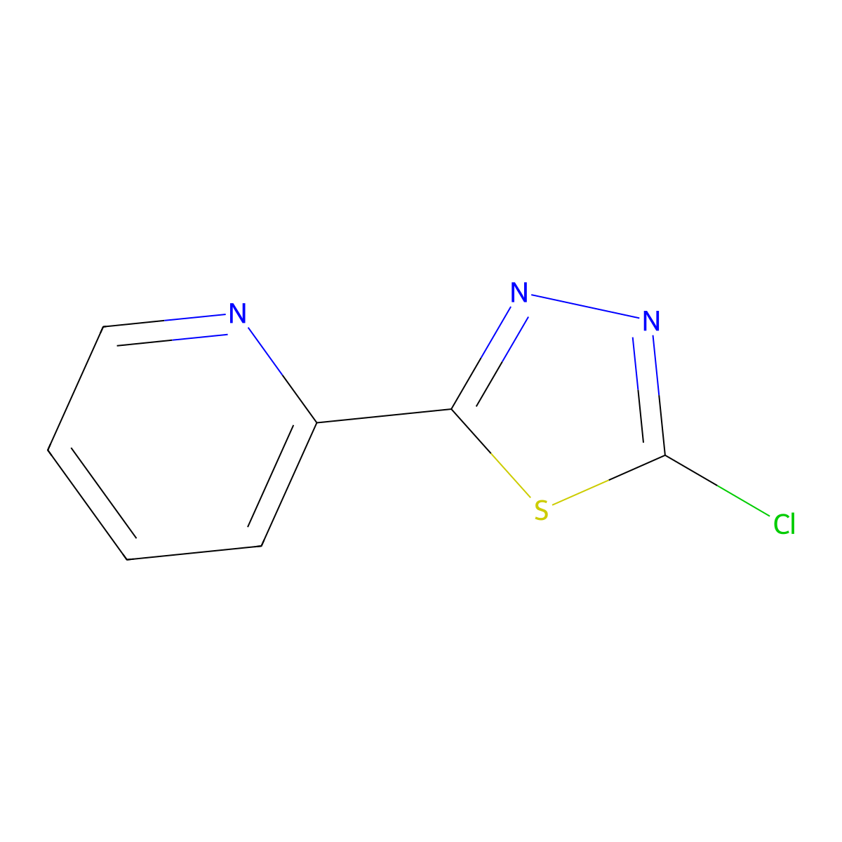 2-(5-Chloro-1,3,4-thiadiazol-2-yl)pyridine molecular structure, CAS 76686-93-6