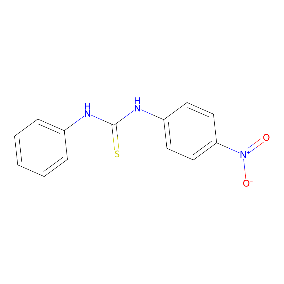 1-(4-Nitrophenyl)-3-phenyl-2-thiourea molecular structure, CAS 7669-49-0