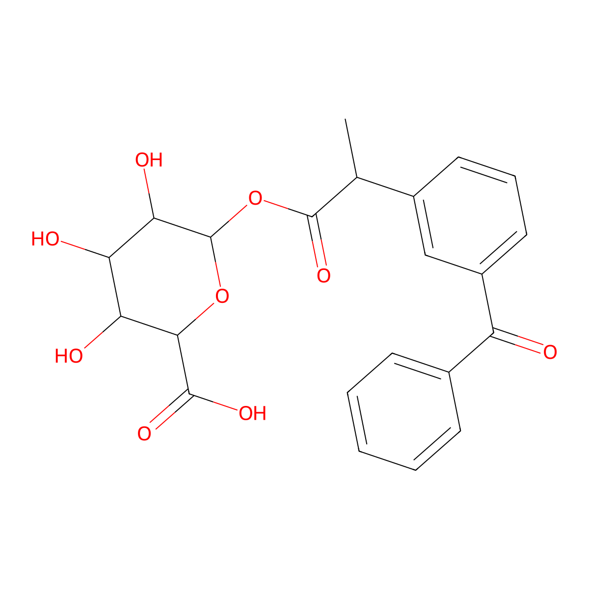 Ketoprofen glucuronide molecular structure, CAS 76690-94-3