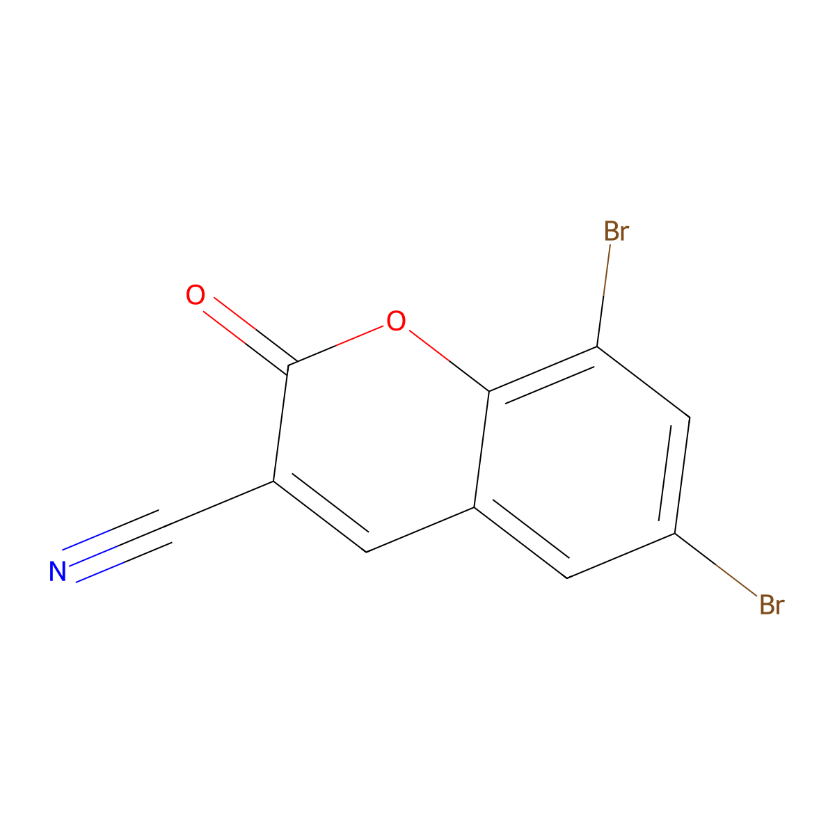 6,8-Dibromo-2-oxo-2H-chromene-3-carbonitrile molecular structure, CAS 76693-36-2