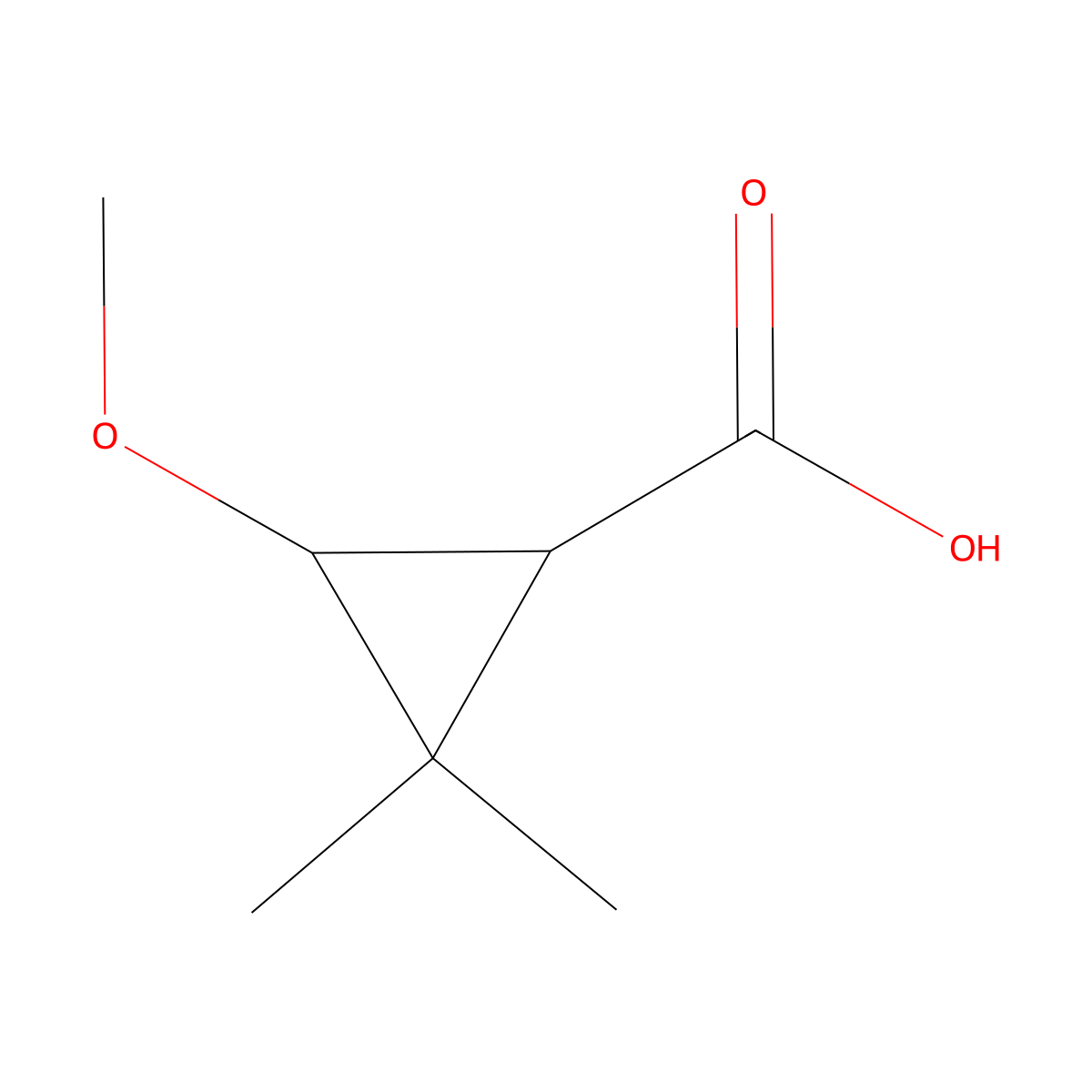 3-Methoxy-2,2-dimethylcyclopropane-1-carboxylic acid molecular structure, CAS 76695-07-3